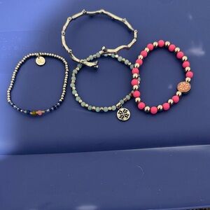 Rustic Cuff Multicolor Beaded Bracelet Set